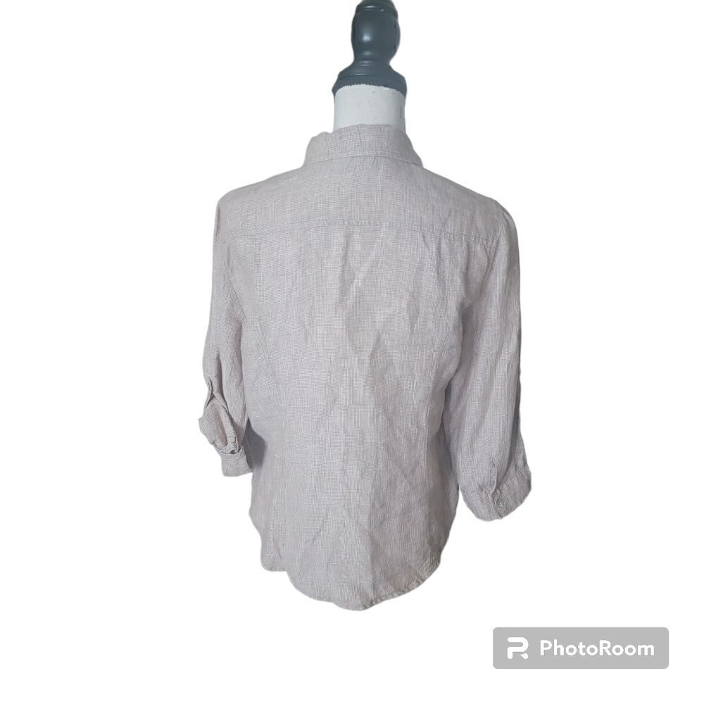 Fresh Produce 100% Linen Button Up Top. Size S. - Picture 5 of 8